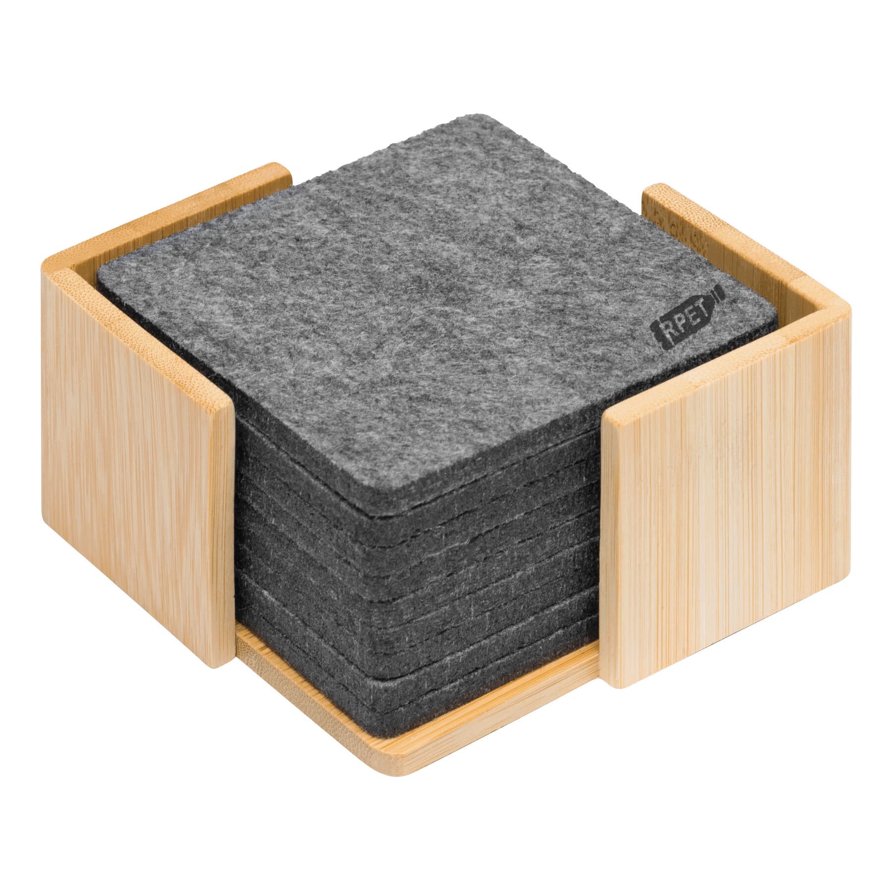 ECO BASE - Set de suporturi de pahar din fetru, Maro, Gri