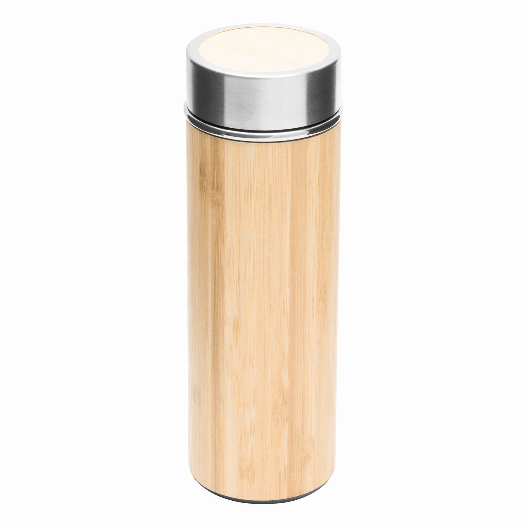 BAMBOO GO - Cană termică de voiaj, Maro, Argintiu