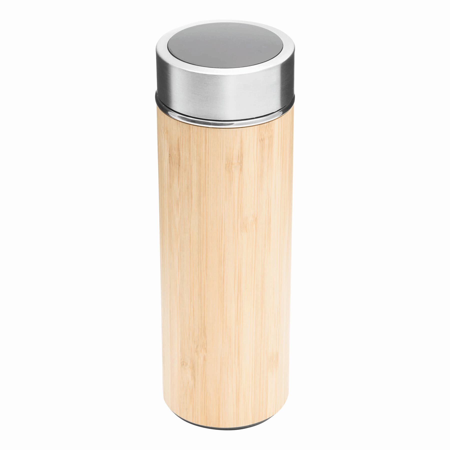 BAMBOO TEMP - Cană termică de voiaj, Maro, Argintiu