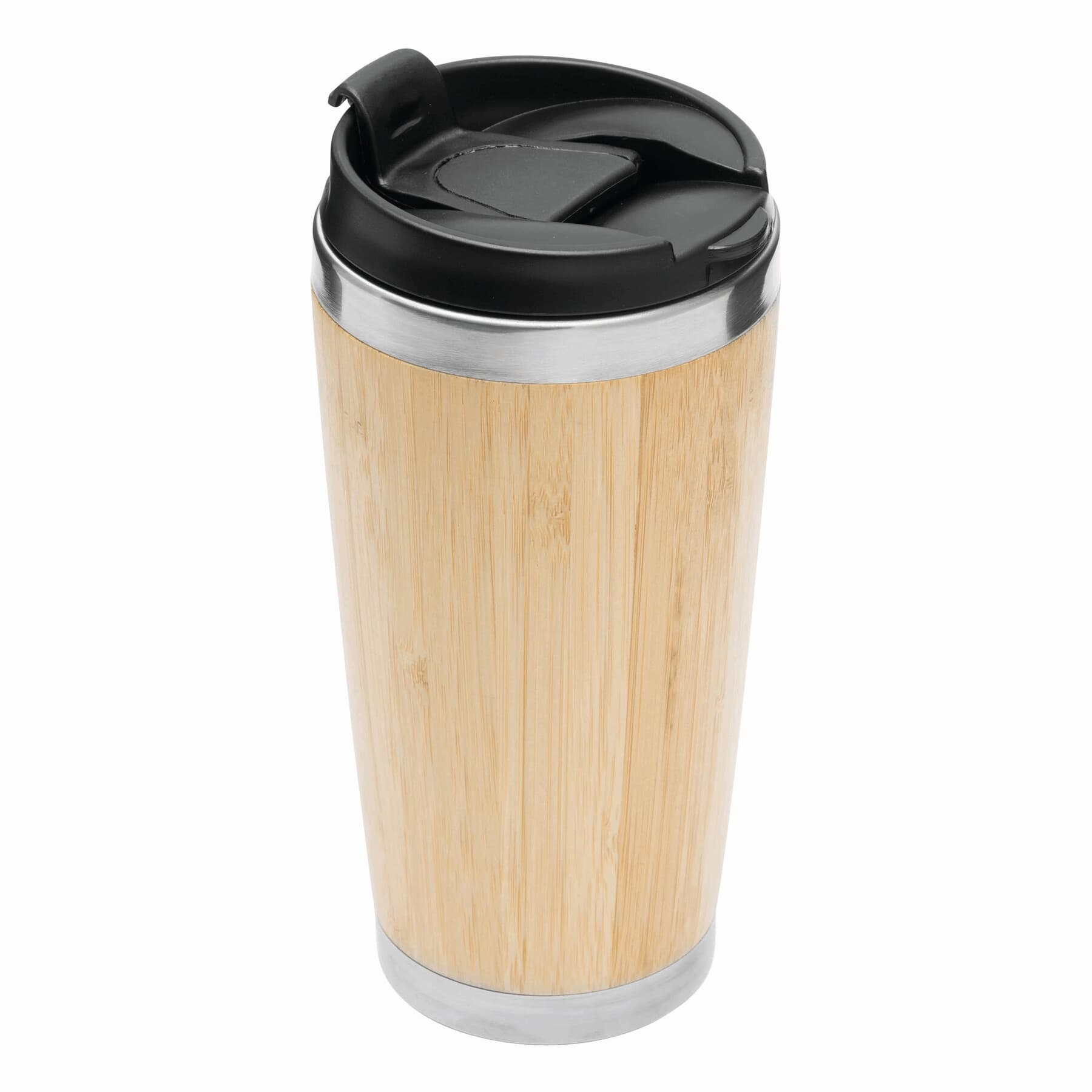 TAKE BAMBOO - Cană termică de voiaj, Negru, Maro, Argintiu