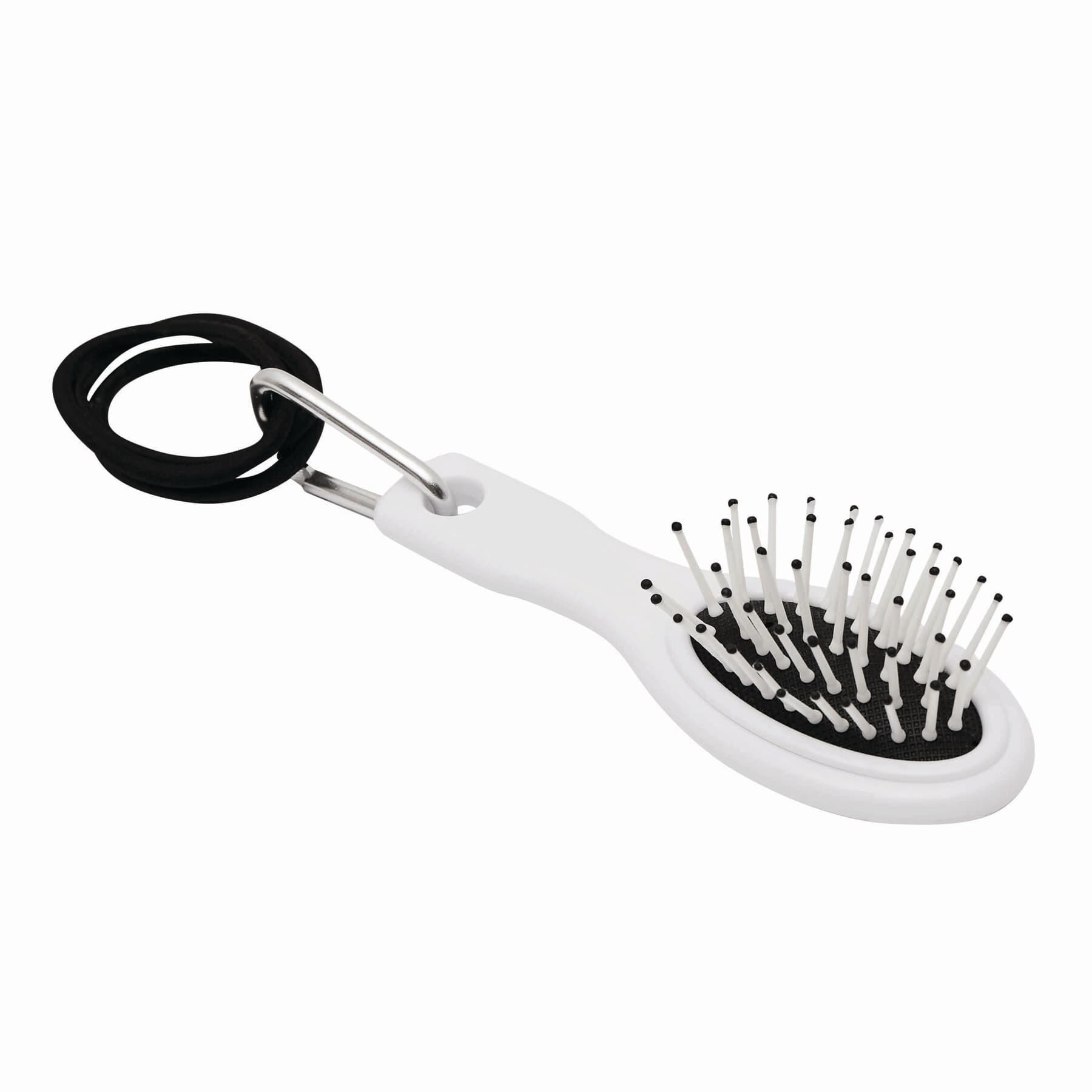 COIFFEUR - Perie de călătorie cu elastice de păr, Negru, Alb