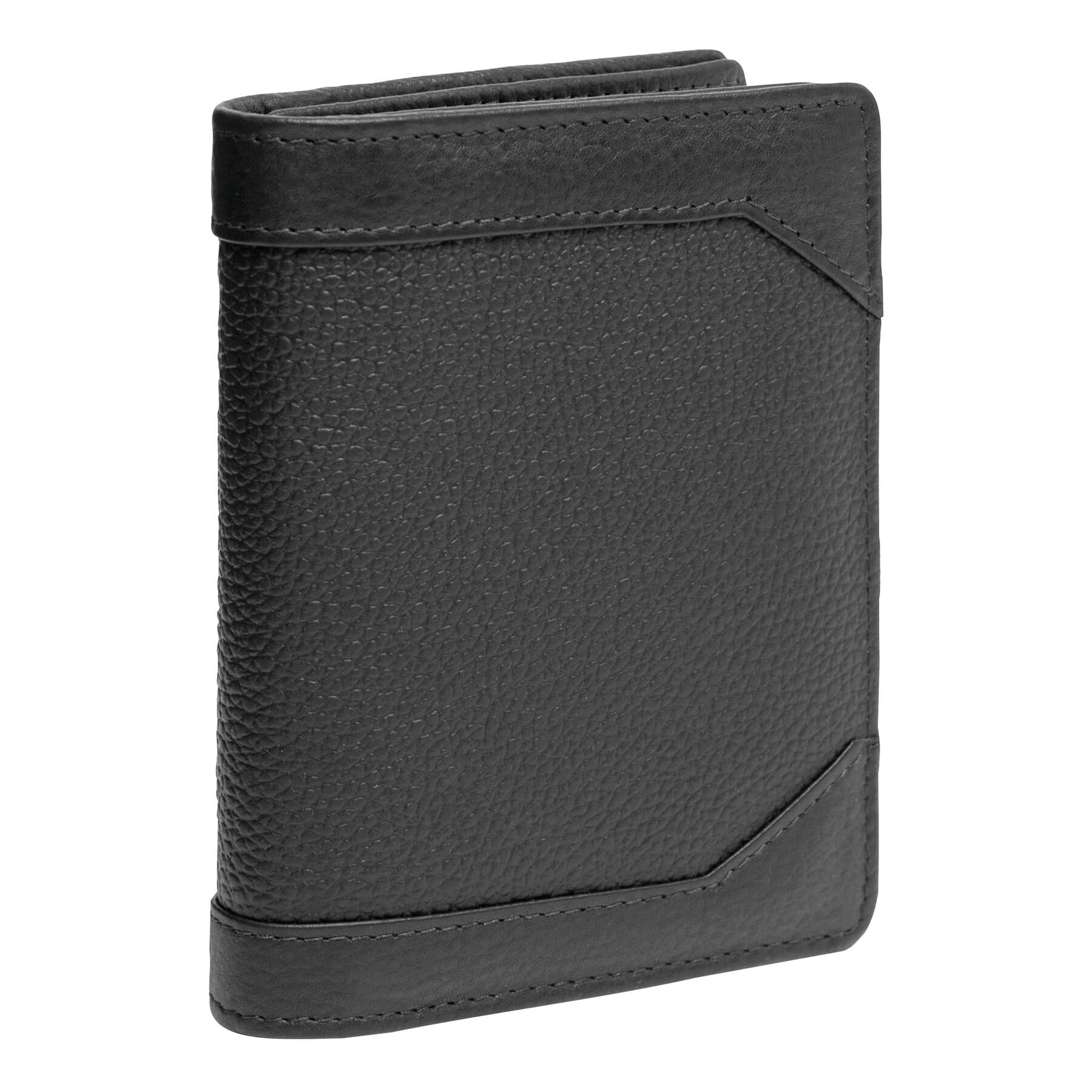 WALL STREET - Suport de carduri din piele naturală, Negru