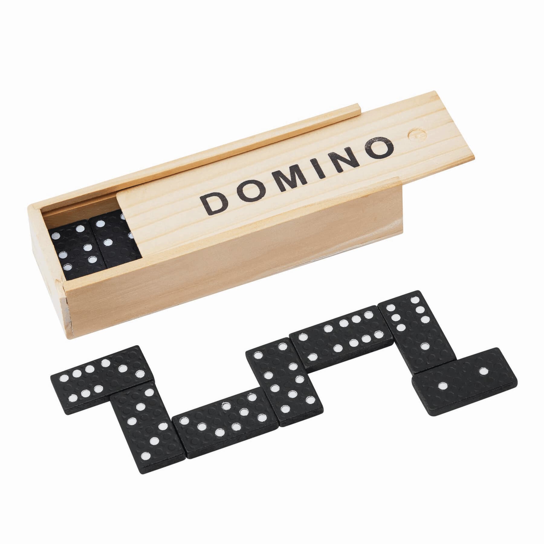 DOMINO - Joc clasic de domino, Negru, Wood