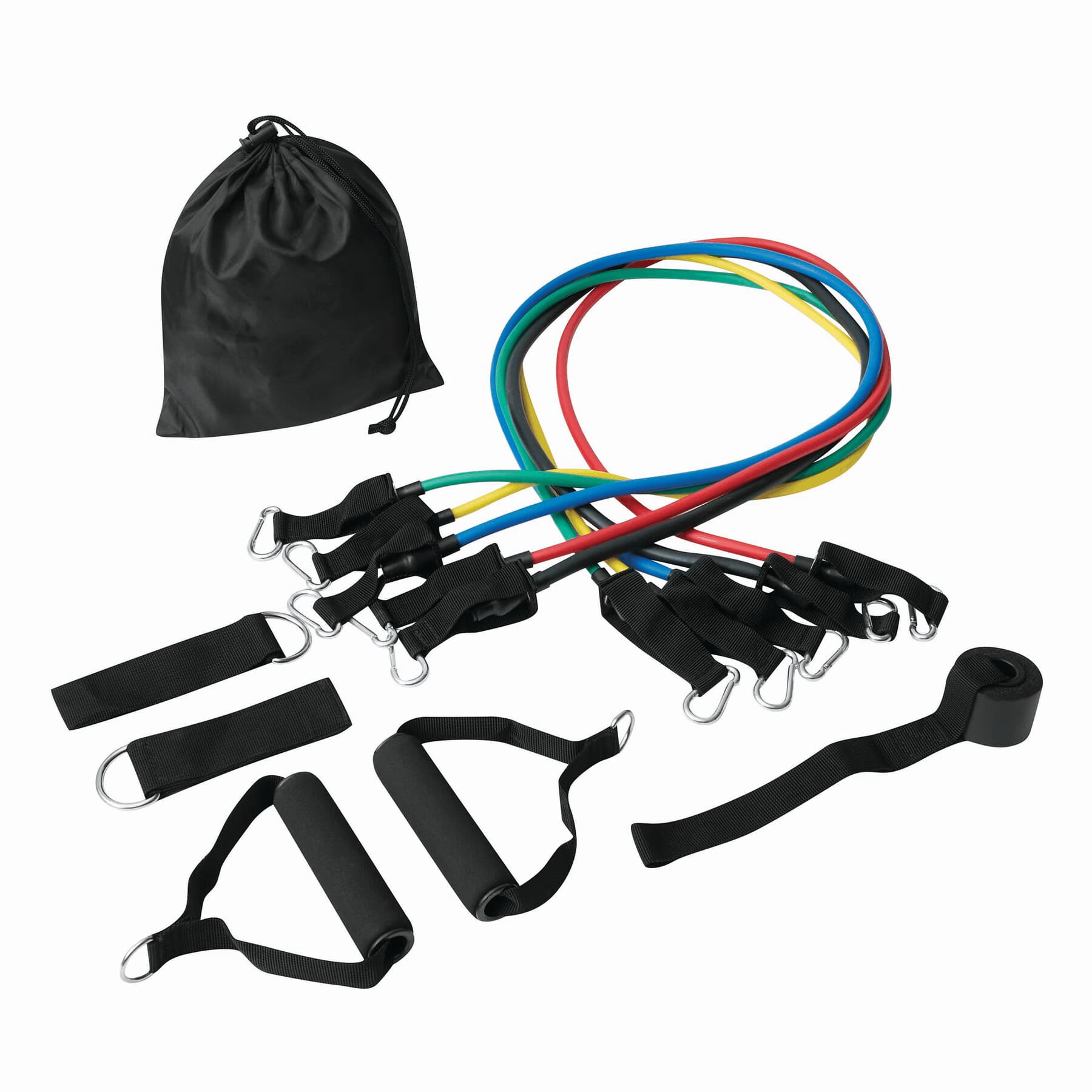 FITNESS TIME - Benzi elastice de exerciții, Negru, Albastru, Verde, Roșu, Galben