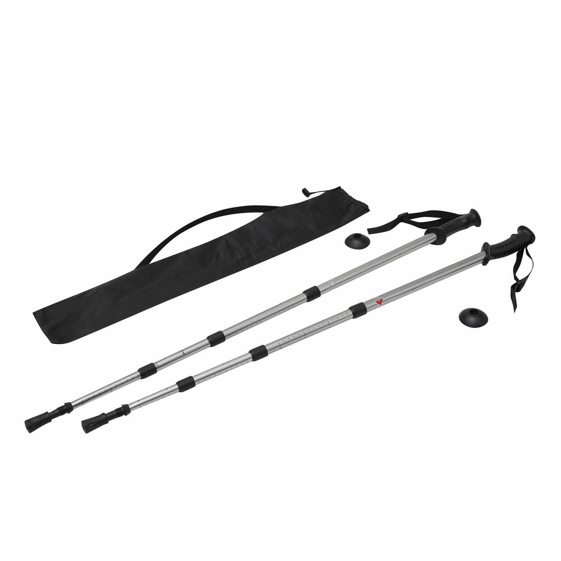 FIT AND FUN - Bete de trekking extensibile, Negru, Argintiu
