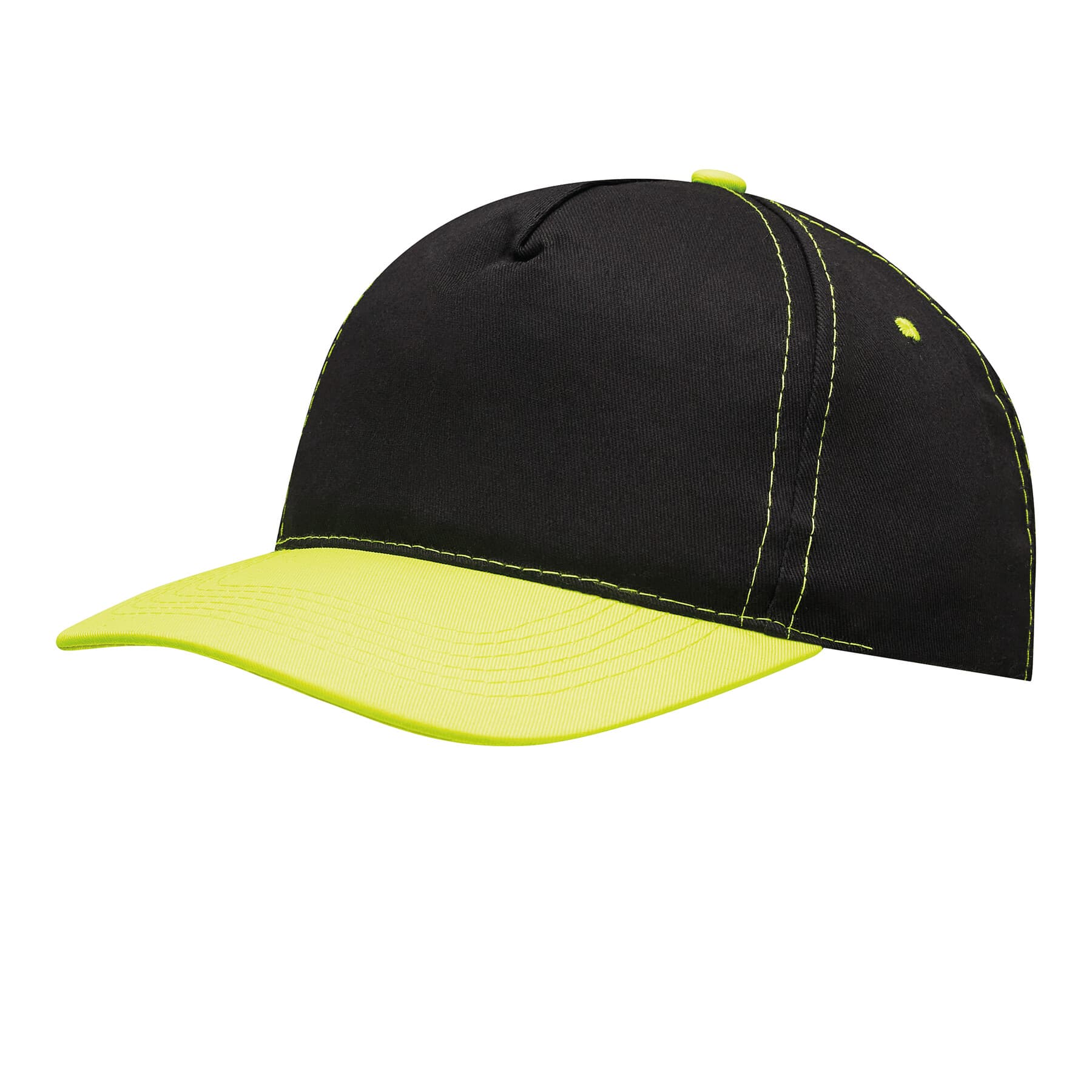 SPORTSMAN - Sapca de baseball cu 5 panouri, Negru, Galben