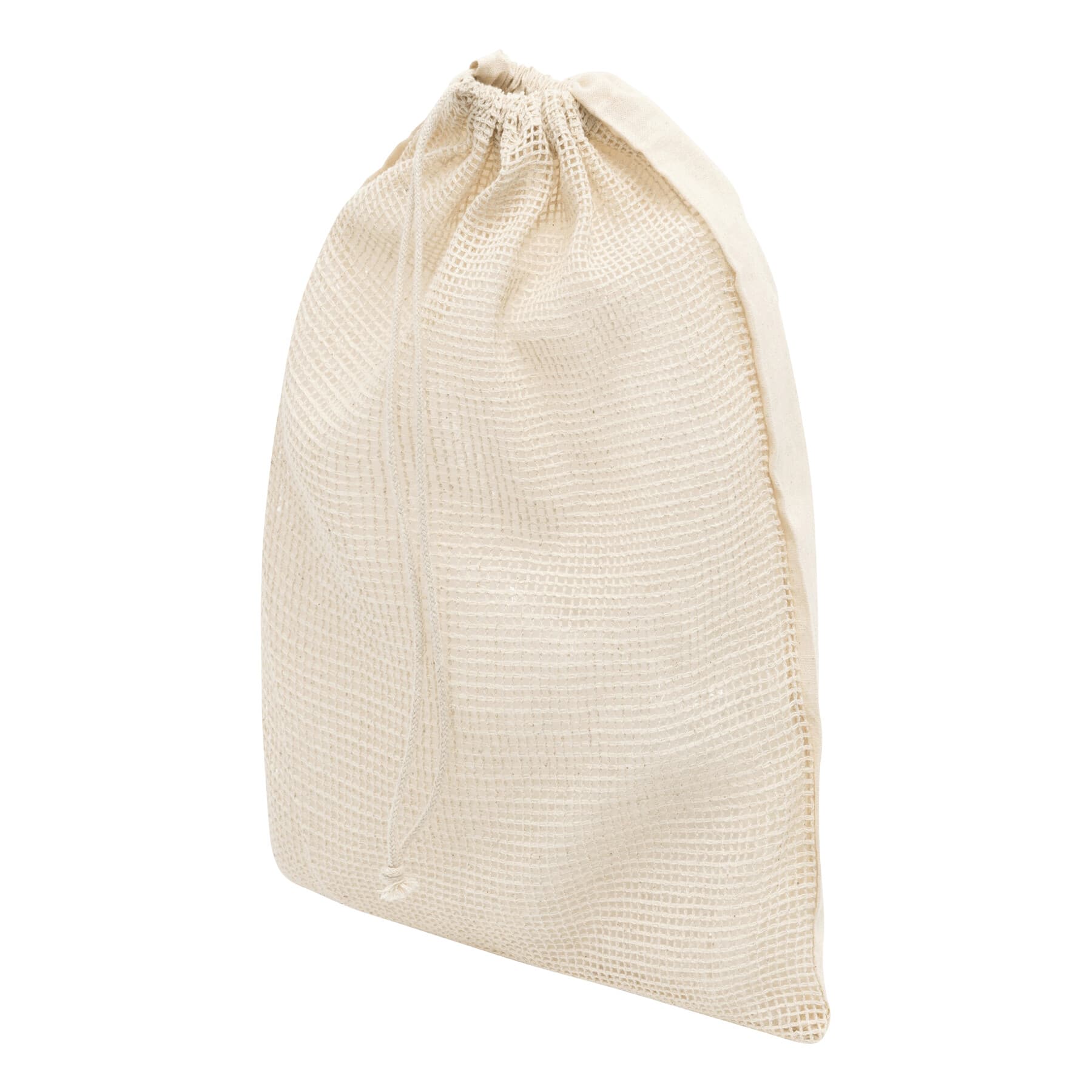 SUPER FOOD L - Sac din plasa pentru fructe si legume, Bej