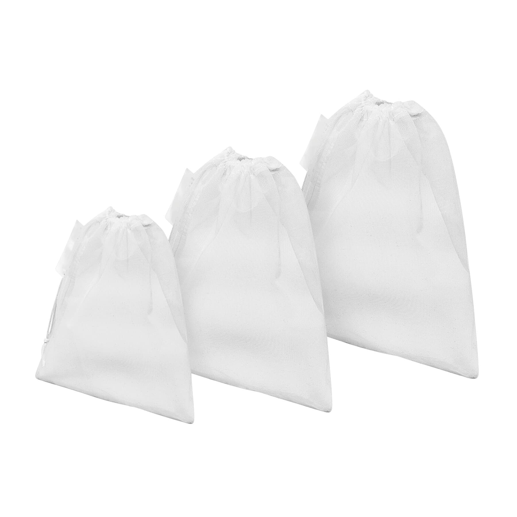 BLUE PLANET SET - Set de saci din plasa pentru fructe si legume, Alb
