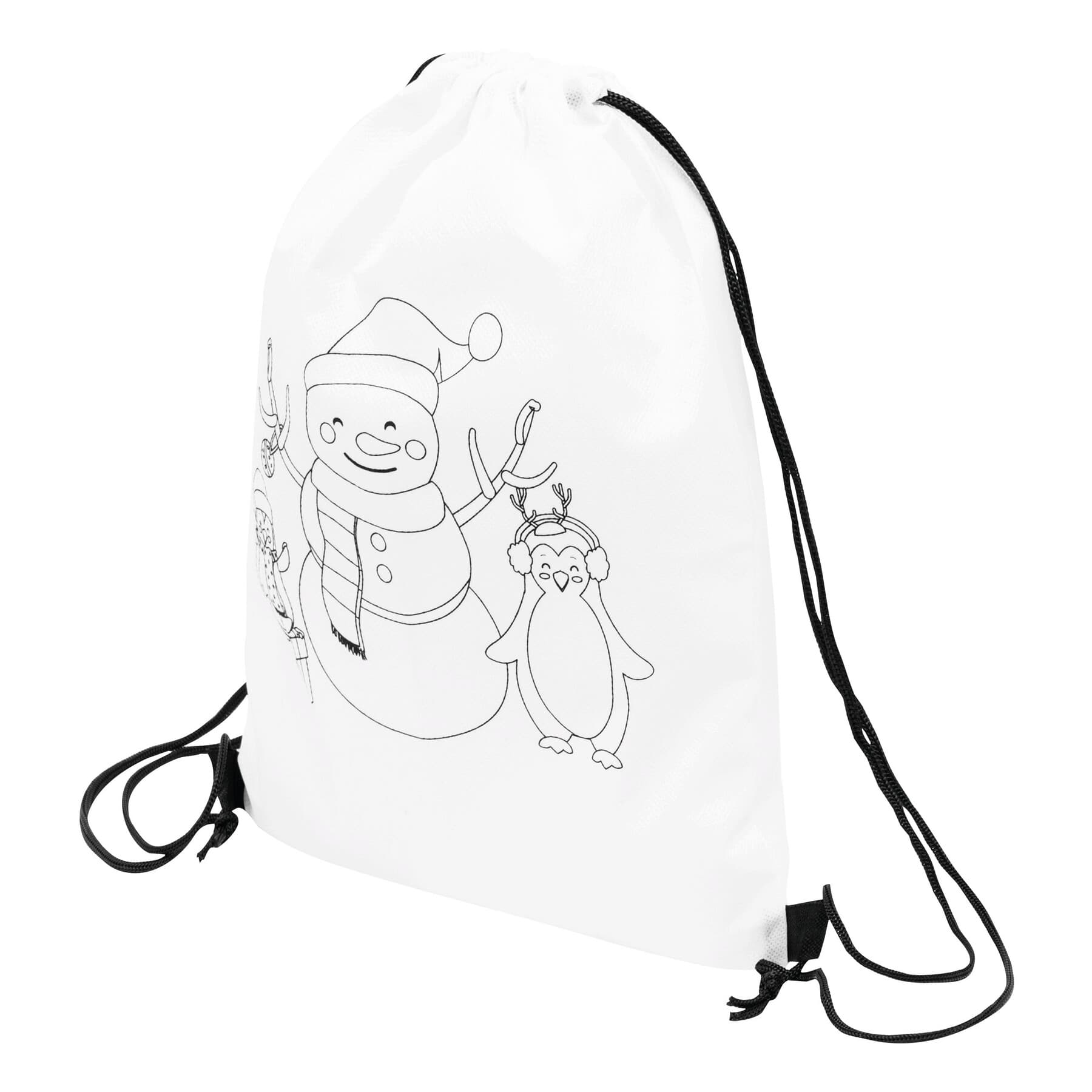 COLOURFUL SNOWMAN - Sac cu șnur de colorat
