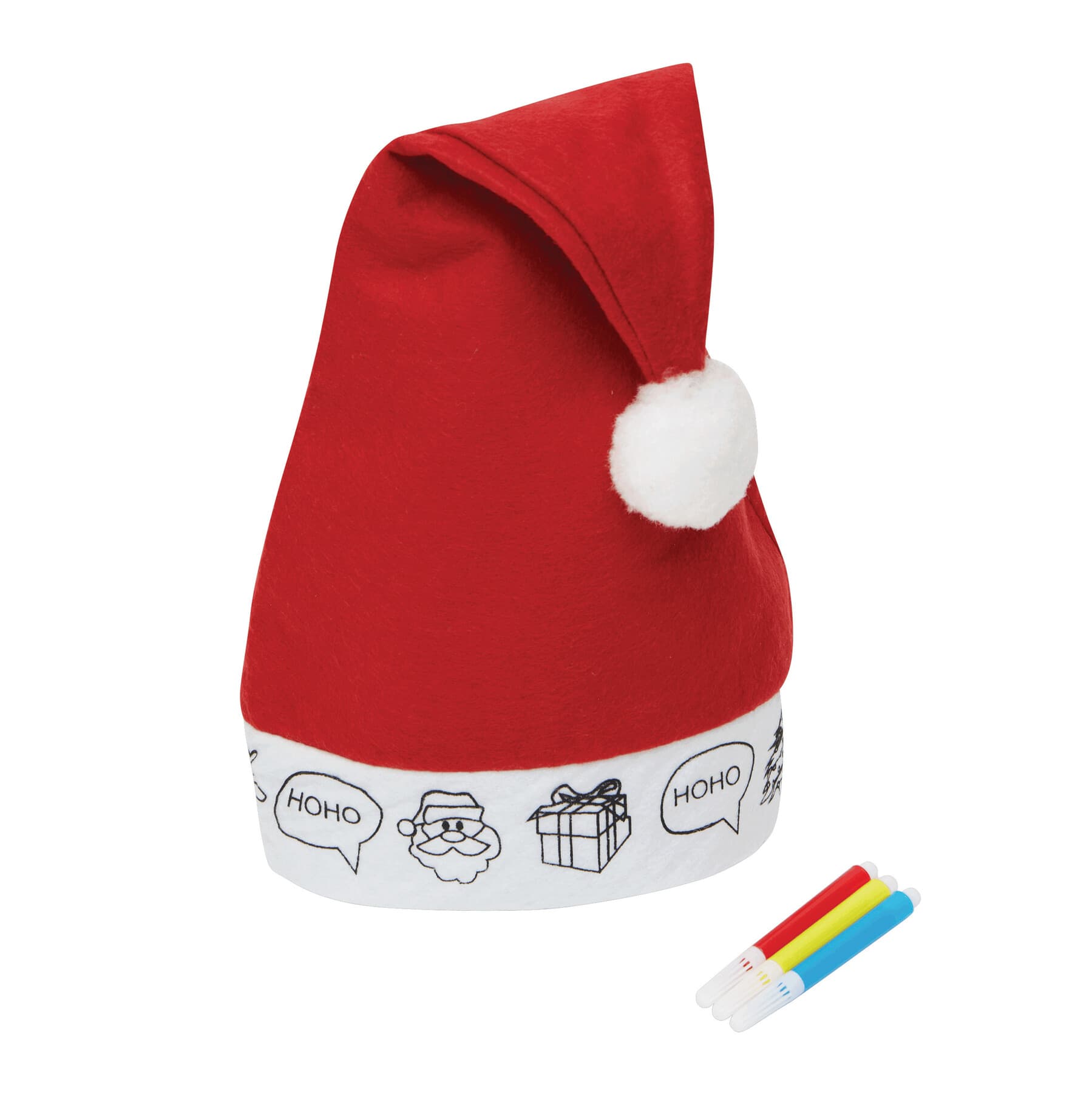 COLOURFUL HAT - Căciulă de Crăciun din fetru, Roșu, Alb