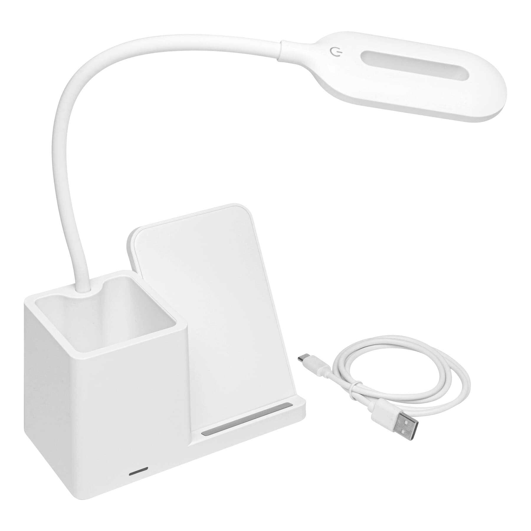 LIGHT & CHARGE - Lampa de birou cu statie de incarcare, Alb