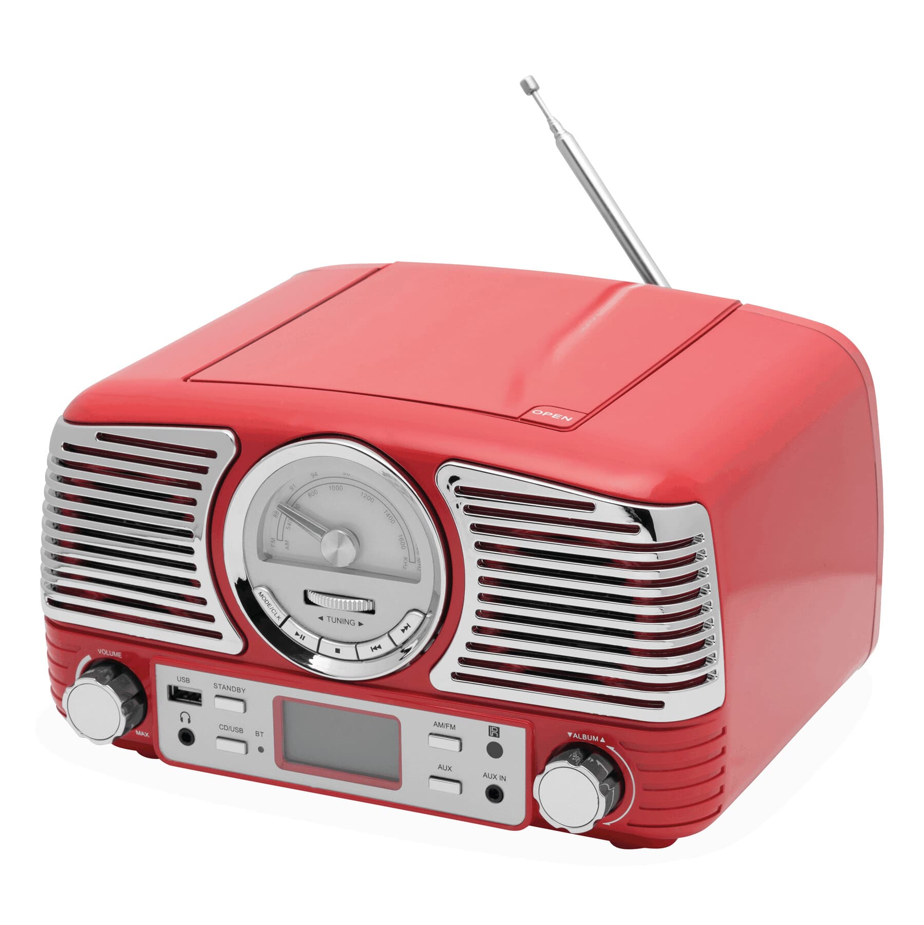 DINER - CD radio recorder, Roșu, Argintiu