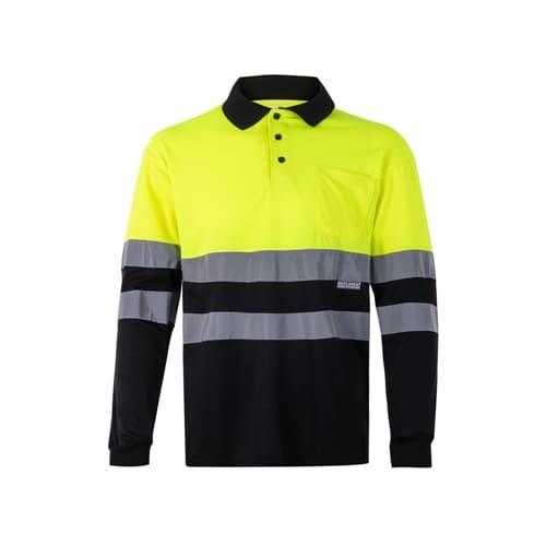 VL VULCAN. Tricou polo bicolor cu ochi de pasăre (160g/m²) cu mâneci
