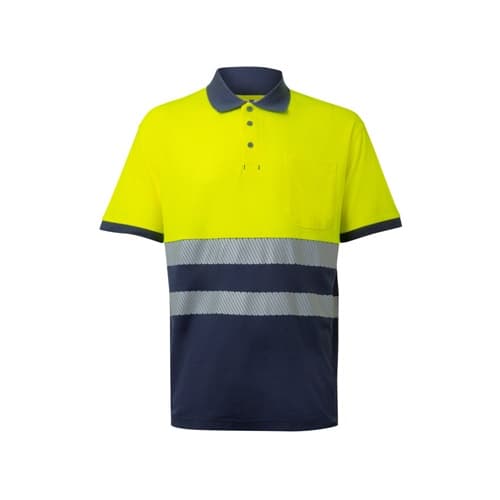 VL ACHELOUS. Tricou polo piqué bicolor (150g/m²) cu mâneci scurte,