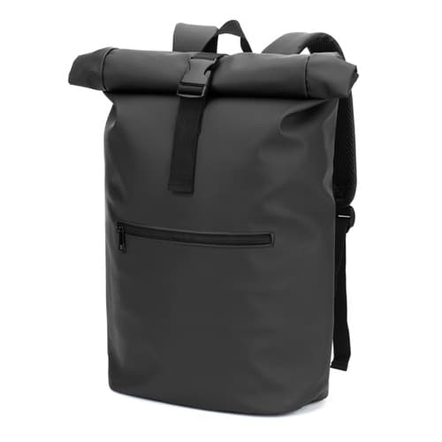 PORTLAND. Rucsac cu închidere rulată din PU, cu buzunar pentru laptop