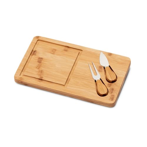 WOODS. Platou de branzeturi din bambus cu 2 accesorii din bambus și