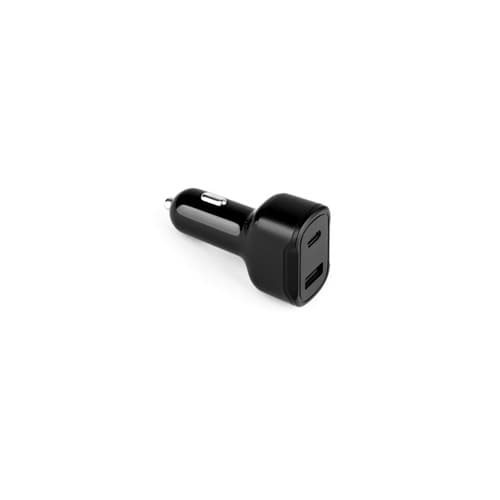 DIRAC. Adaptor pentru brichetă cu port USB-A 18W și USB-C 20W în ABS