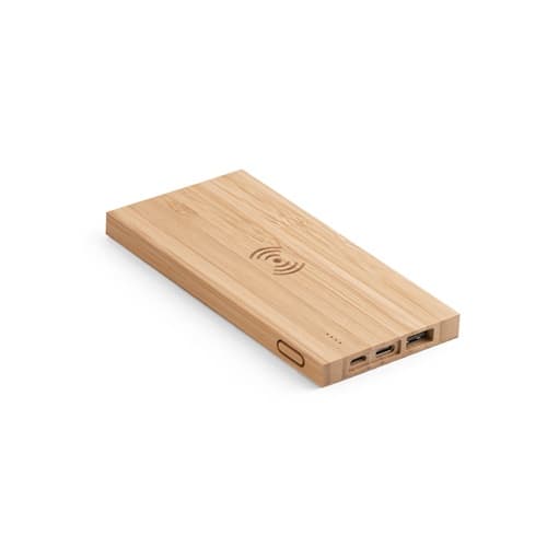 FITCH. Power bank de 5'000 mAh cu încărcător wireless de 5W din bambus